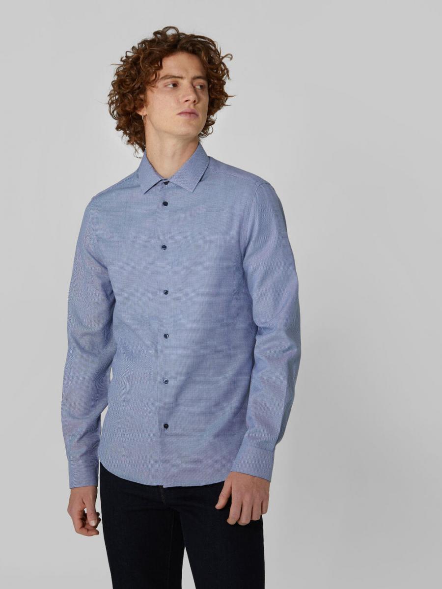 Hombre Ropa de Camisas de Camisas informales de botones Camisa Trussardi de Algodón de color Azul para hombre 